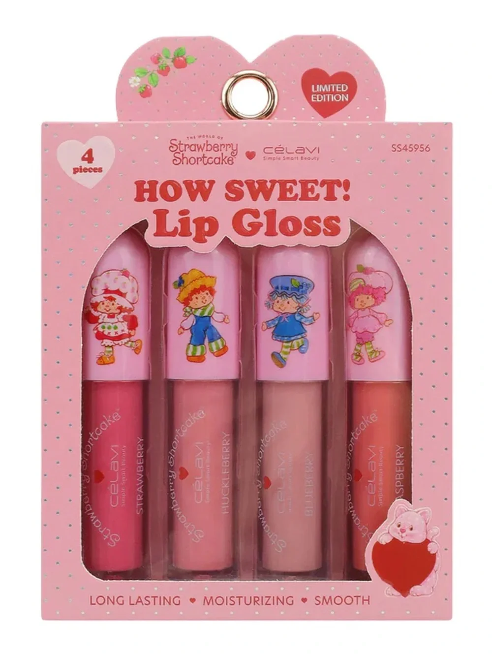 Strawberry Shortcake Célavi Lip Gloss Set 4 Pcs Limited Edition NIB Kawaii
